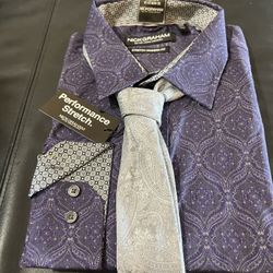 Nickgraham Graham Men’s Stretch Shirt & Tie Set/XL/17-17.5/34/35/nwt