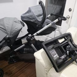 Evenflo Double Stroller 1 Seat And 1 Infant Baby Car Seat Carseat 