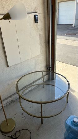 Round Glass Top Coffee Table Gold Frame