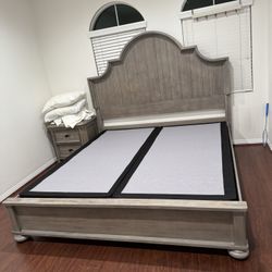 King Bed Frame + Nightstand