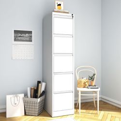 ✌️ 5 Drawer File Cabinet, Metal Vertical File Cabinets with Lock for Home Office, Heavy Duty Office Steel Filing Cabinet