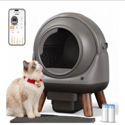 ☆ Automatic Litter Box with App Control, Smart Self Cleaning Cat Litter Box Easy Clean Disassembly,Suitable for Medium Cats, Electric Cat Toilet Robot