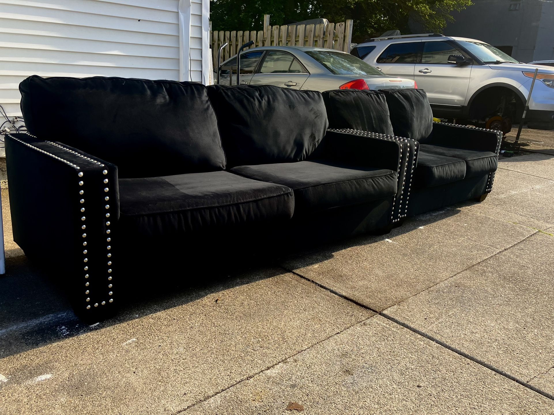 Plush Black sofa set