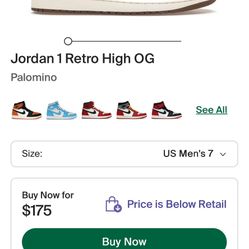 the Air Jordan 1 Retro High OG "Palomino," a popular sneaker in a black, metallic gold, and palomino brown colorway. Released in 2023