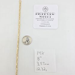 14k gold 8" custom link bracelet 
