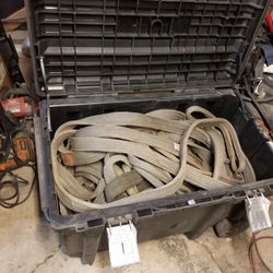 Tool Box Full Straps And Hoists, Lifting Straps