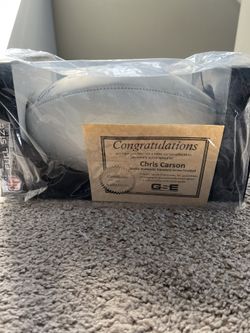 Chris Carson signed football