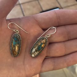 Turquoise and Spiny Oyster Shell Earrings