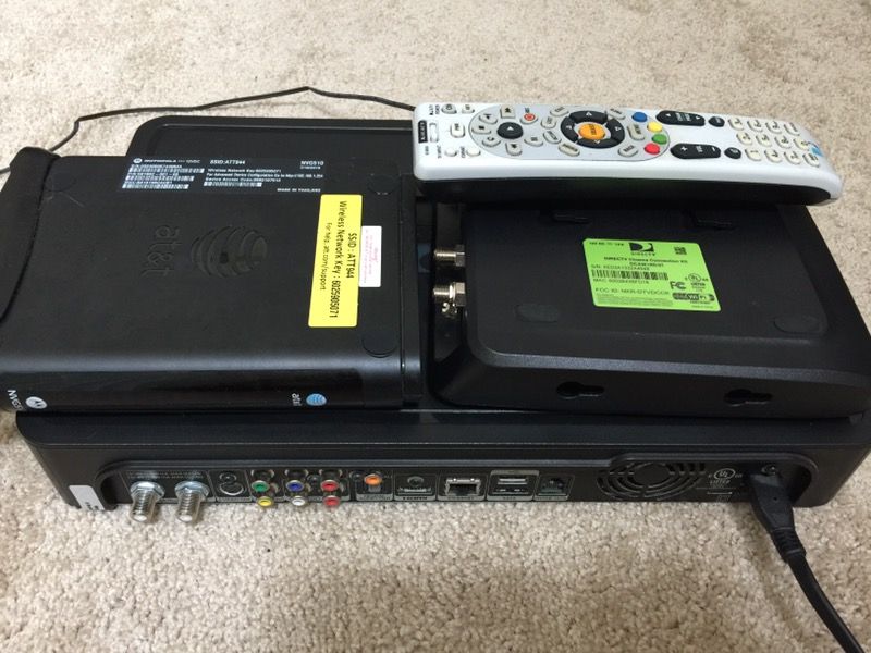 DIRECTV DVR Receiver + Remote + Modem + Cinema Kit