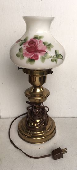 Vintage shabby rose lamp glass shade