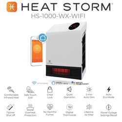 Heat Storm Wave Floor to Wall Infrared Space Heater with Attachable Feet, Remote Control, 