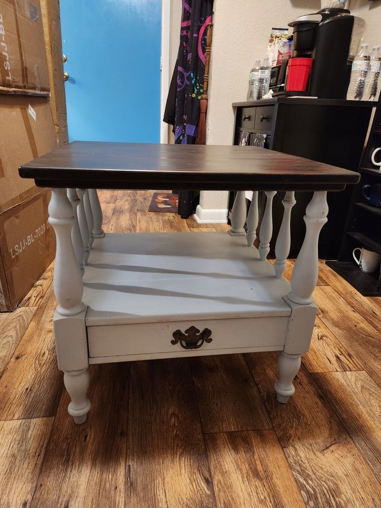 Solid wood end table