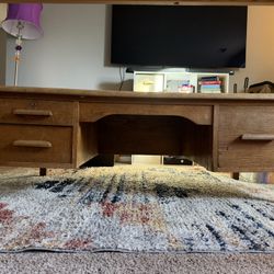 School Desk Turned Coffee Table