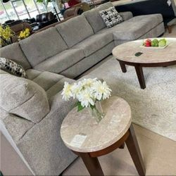 Platinum Color 3 Piece Sectional Sofa With Chaise 🔥 Brand New 🚀 U Shaped Couch 