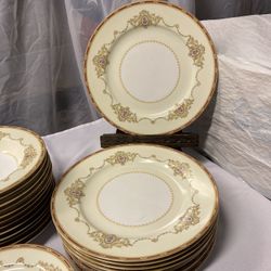 Noritake N662 Floral Nippon  Vtg.large Set of Plates & Cups