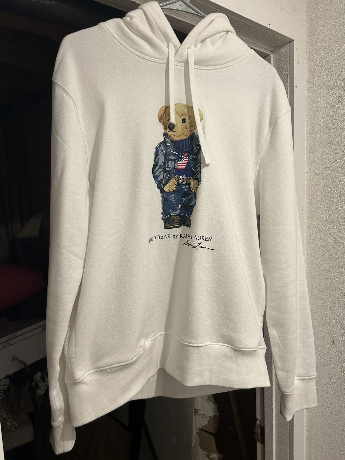 White Polo Bear Hoodie