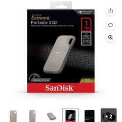 SanDisk 1TB Extreme External Portable SSD Up to 1050MB/s USB-C USB 3.2 Gen 2