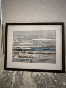 Abstract Art In Walnut Wood Frame