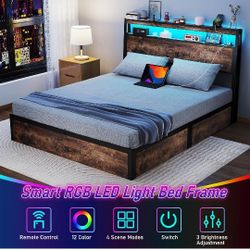 Brand New In Box Modern Queen Size Lift Bed With LED Lights And Charger Station!!!