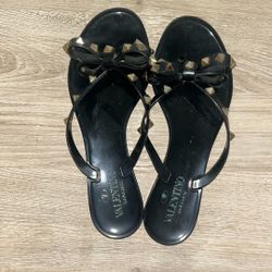 Valentino Rockstud Bow Sandals 