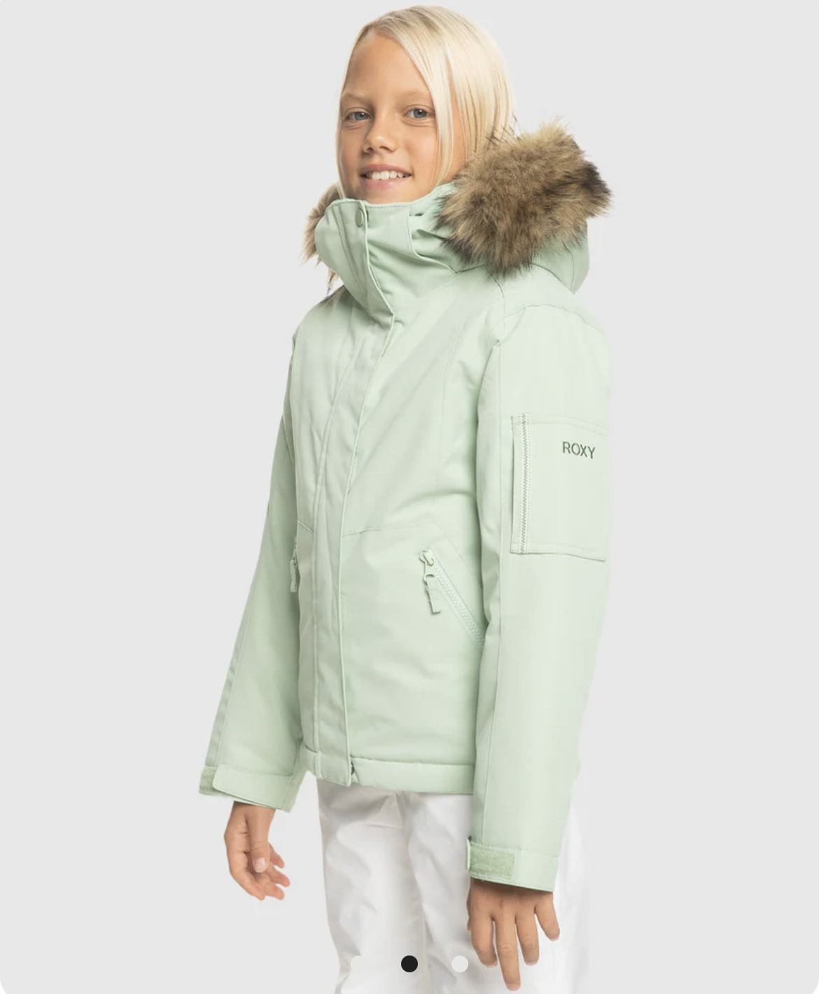 Roxy Girls Meade DryFlight Snow Jacket, 8/Small, Cameo Green