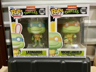 Funko Pop #1667 Leonardo Easter & #1668 Michelangelo Easter