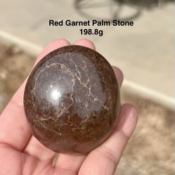Red Garnet Genuine Palm Stone from India - 198.8g