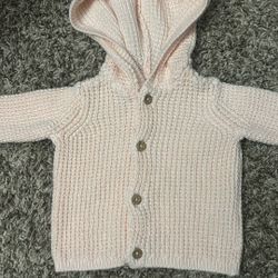 3 Months Carter’s Baby Girl Knitted Button Up Hoodie 
