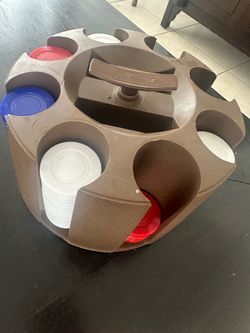 Vintage revolving poker chips rack.