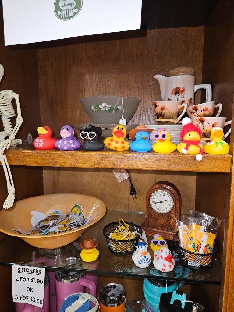 Ducks,toys,jewelry, Candles, Glassware, Furniture