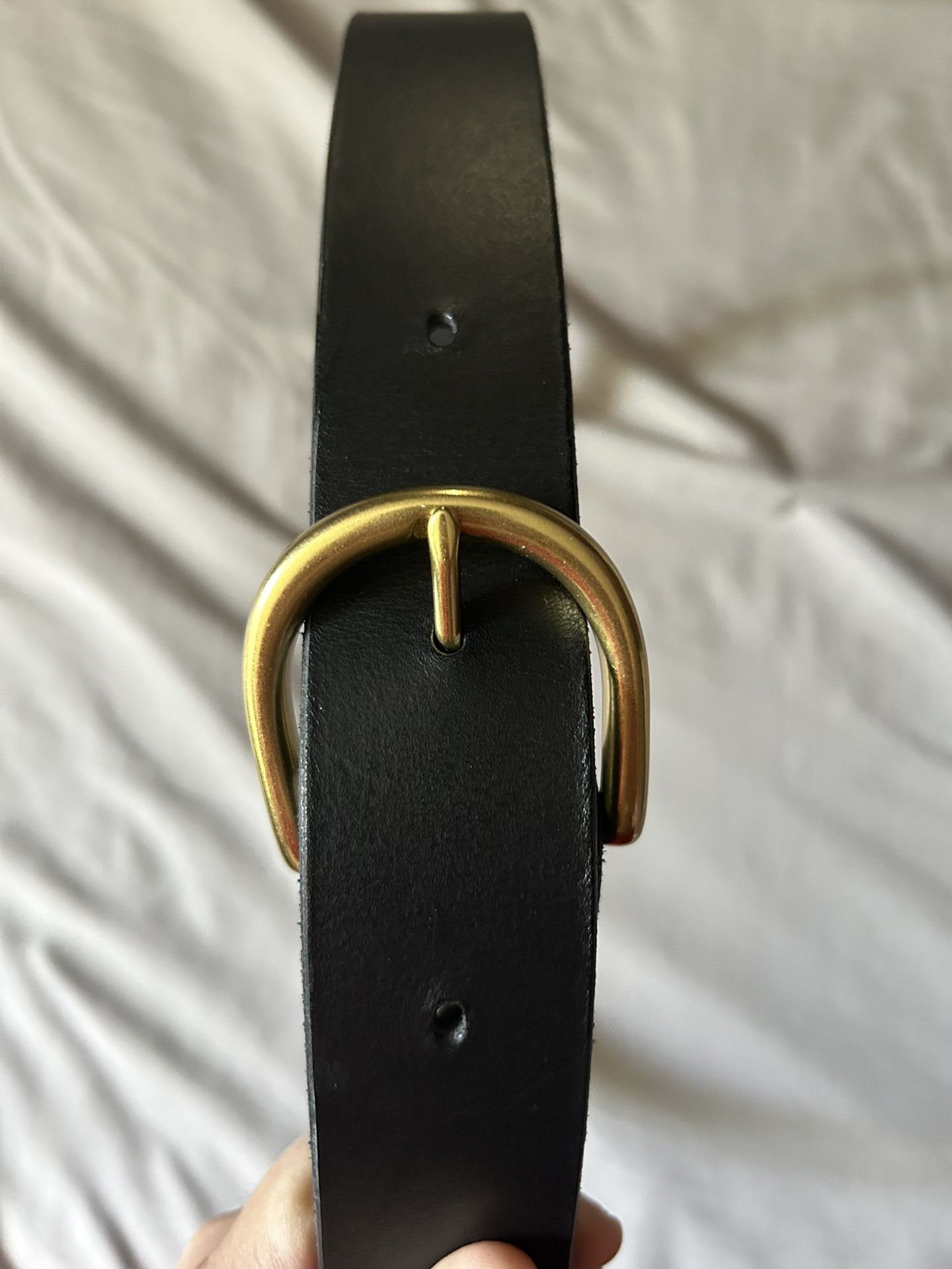 Black Leather Belt Handmade Full Grain