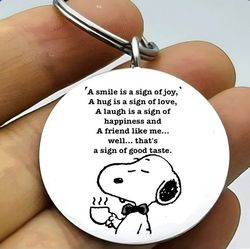Snoopy Hot Super Cute Keychain Stainless Steel 