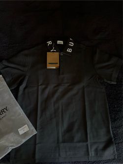 Black Collared Burberry Polo (Size Medium)