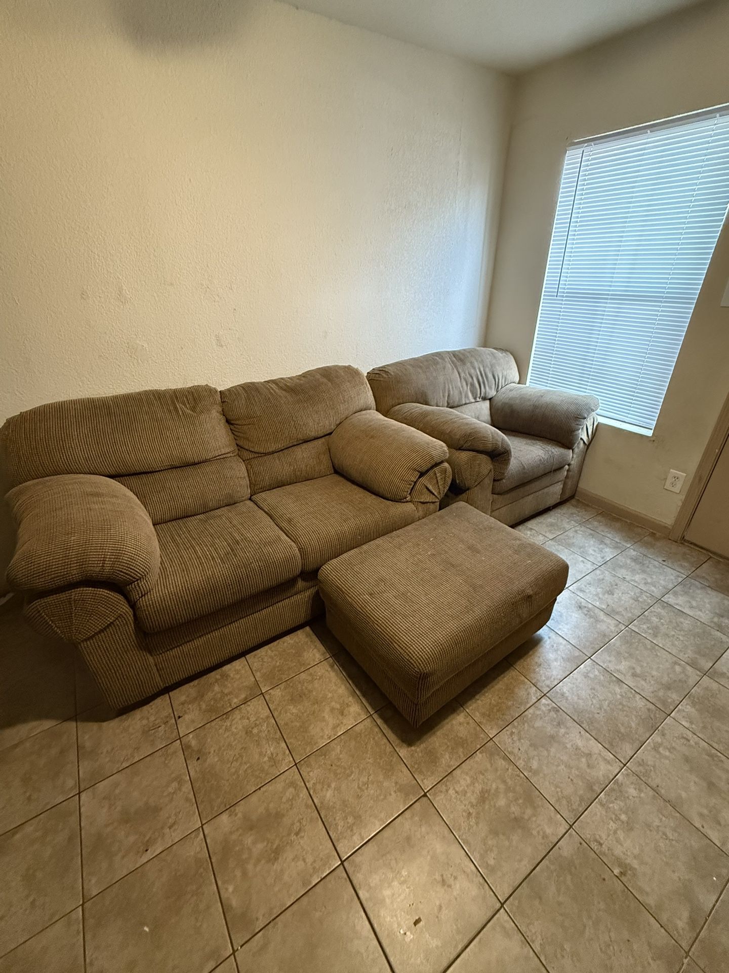 Loveseat Chair And Ottoman 