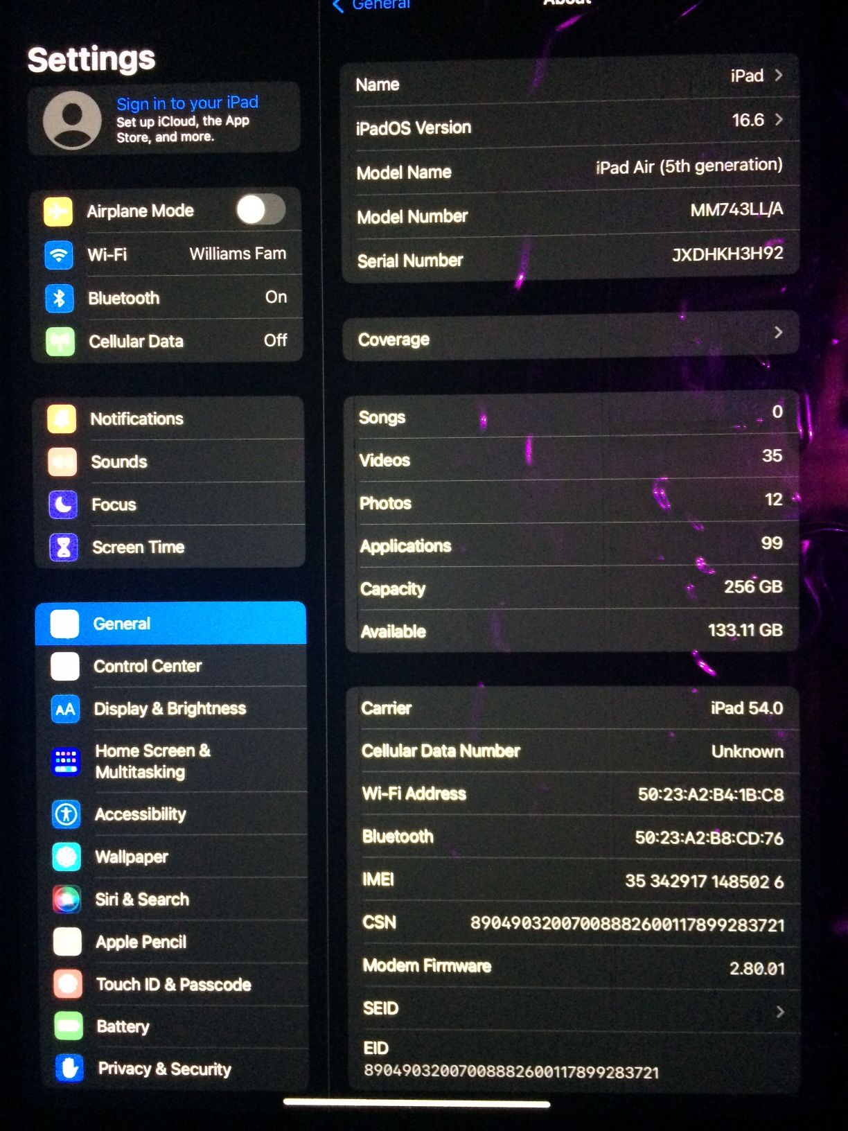 Apple IPad Air (5th Gen) Wifi + Cellular 256GB Starlight (A2589