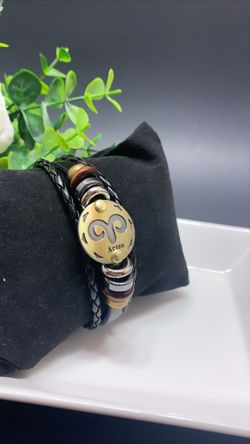 12 Constellations Multilayer Leather Bracelet, Aries