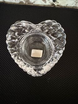 Beautiful Clear Lead Crystal Heart Shape Candle/TeaLight Holder