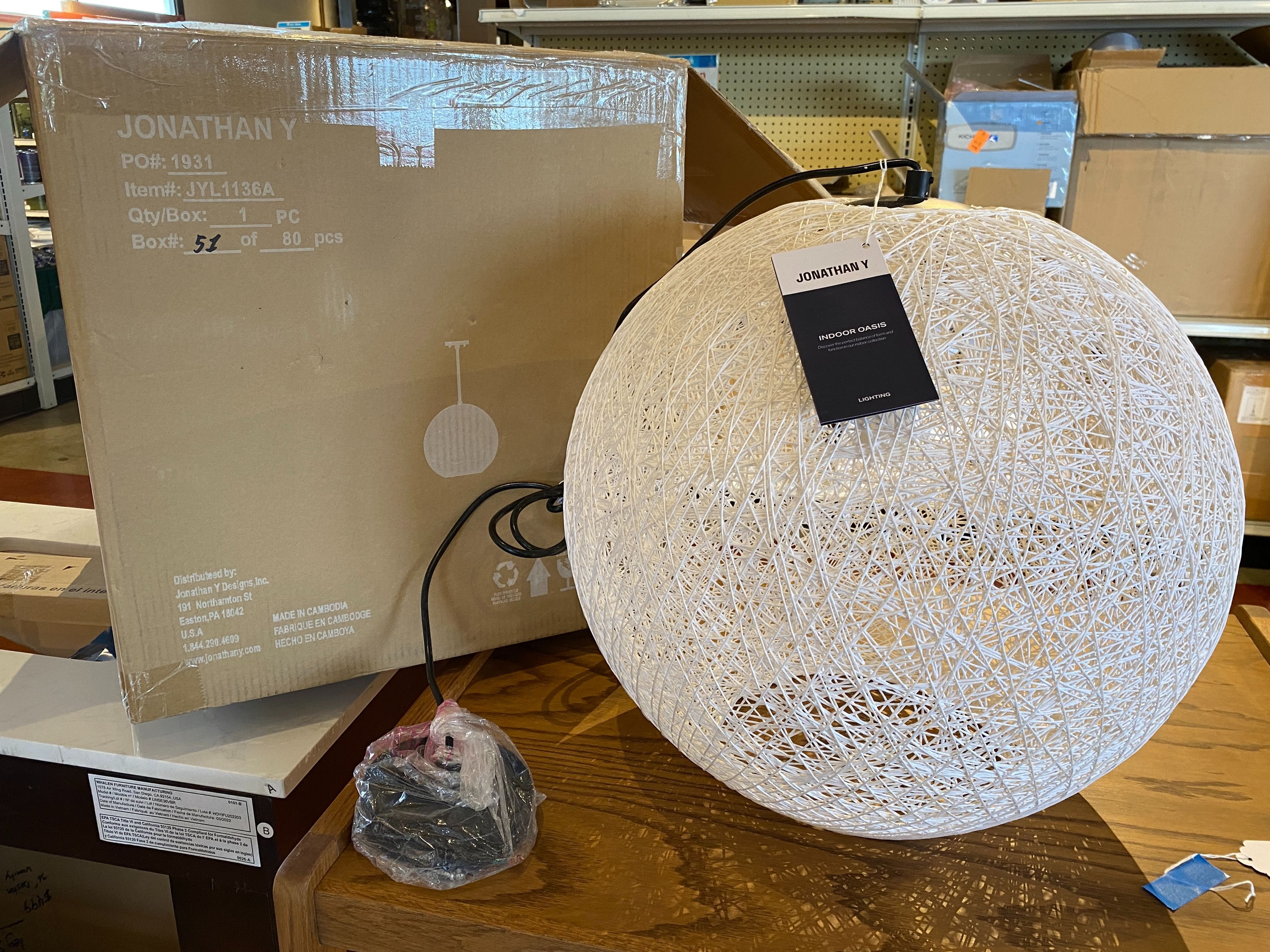 JONATHAN Y Lacey Bohemian Minimal 1-Bulb Globe Fixture