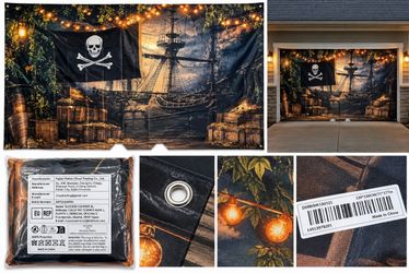 Pirate Ship Garage Door Cover/Backdrop, New in Package