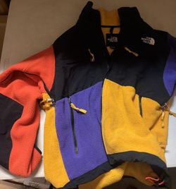 The North Face Denali 95 Fleece Jacket Colorblock (orange/yellow/purple) S