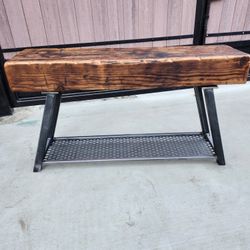 Industrial Wood And Steel Bench