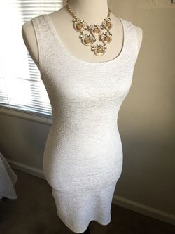 White & Gold glitter Cocktail Dress