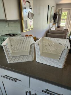 Brightroom white storage bins / baskets (2)