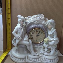 Vintage Colonial Porcelain Clock