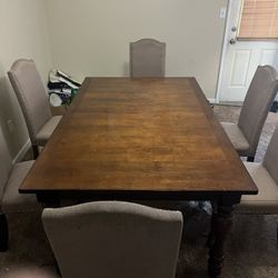 Used Dinner Table With Extension 6 Chairs 