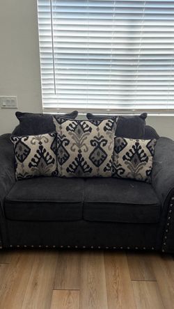 Dark Gray Sofa & Loveseat Set – Great Condition