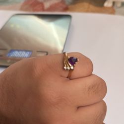 14K Gold Amethyst Ring Size 7