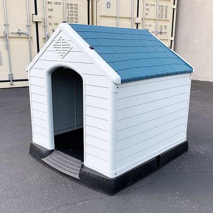 (NEW) $90 Plastic Dog House Large Size Pet Indoor Outdoor All Weather Shelter Cage Kennel 36x36x39”