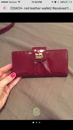 Coach- red leather barely used wallet
