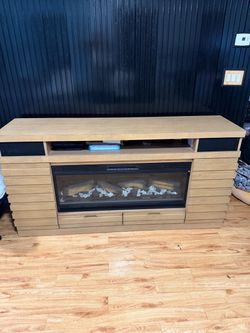 TV Stand with Electric Fireplace bluethoo